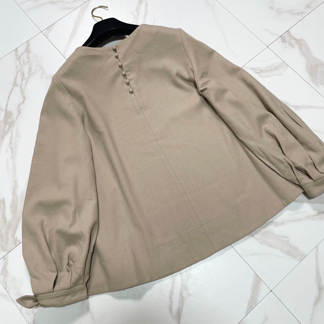 ADORE アドーア ブラウス シャツ 袖リボン ウール ベージュ 38