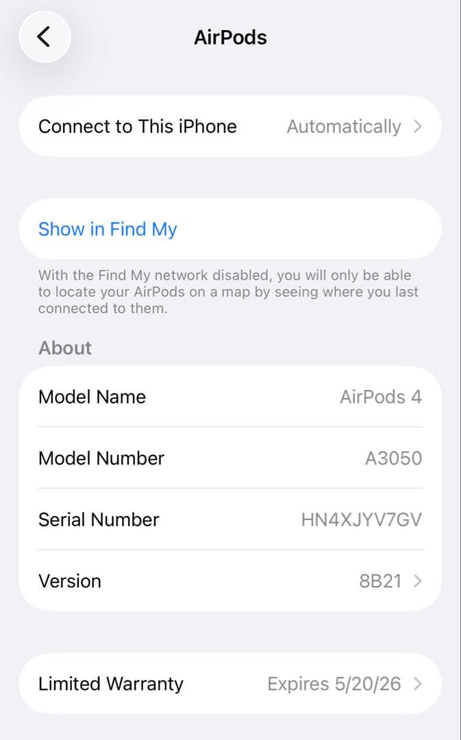 【保証期間内】AirPods4 右耳のみ　充電ケース付き