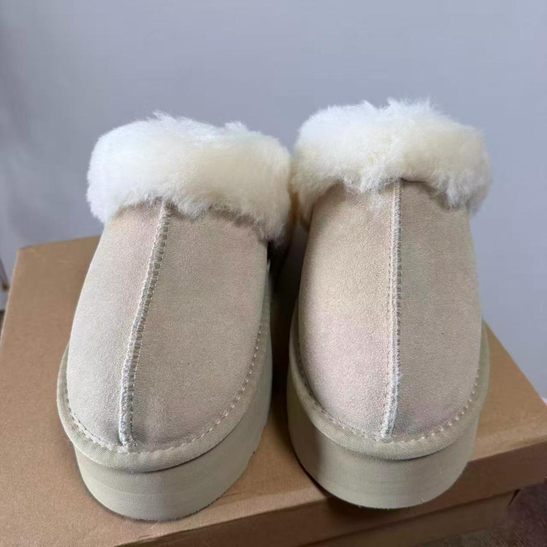 UGGファンケット レディース 厚底 ムートン サンダル グレー23.5cm