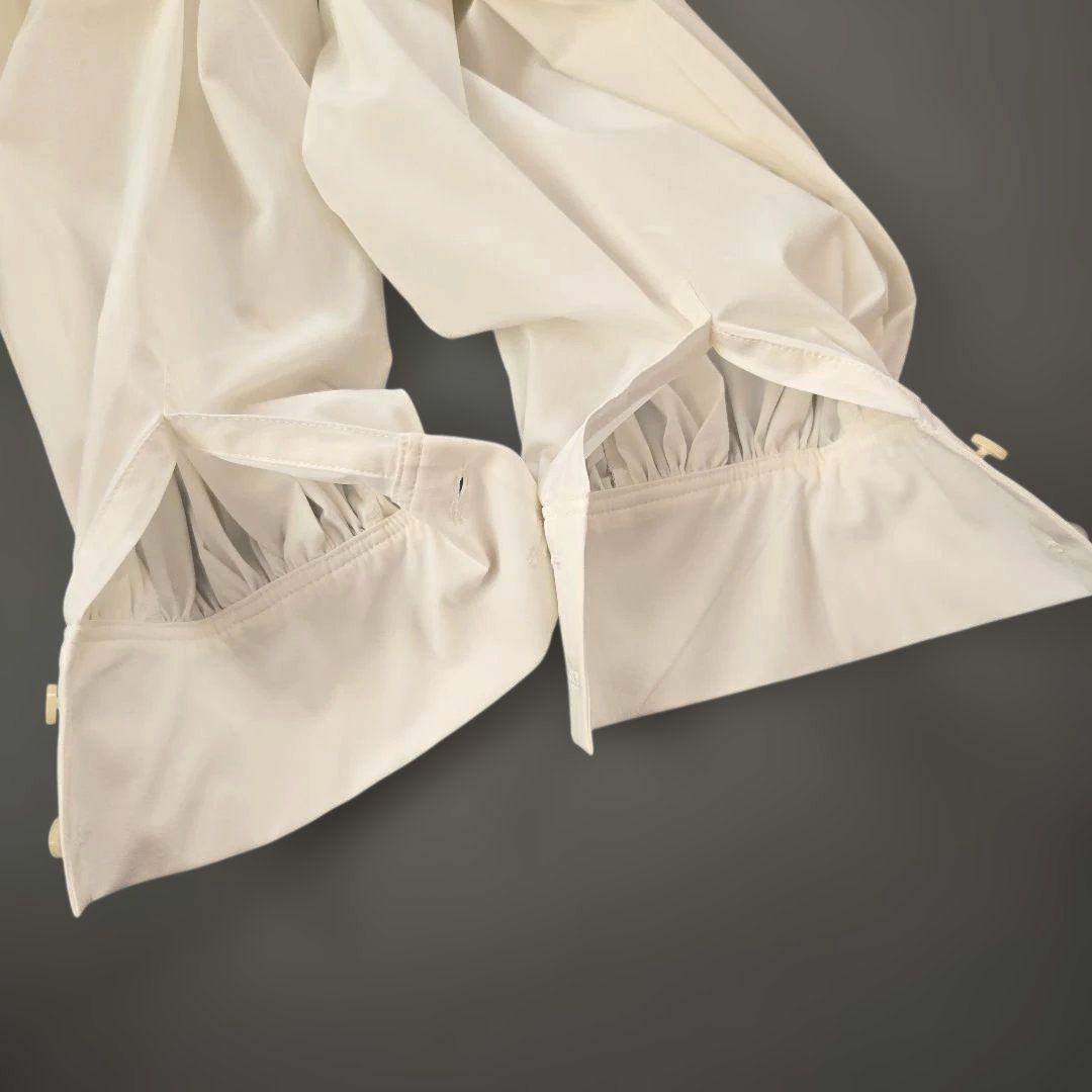 25SS 美品 UNTITLED ボウタイ付スタンドネック ボリュームブラウス