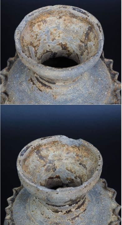 送料無料　出土品 南北朝時代褐釉壺　高17ｃｍ