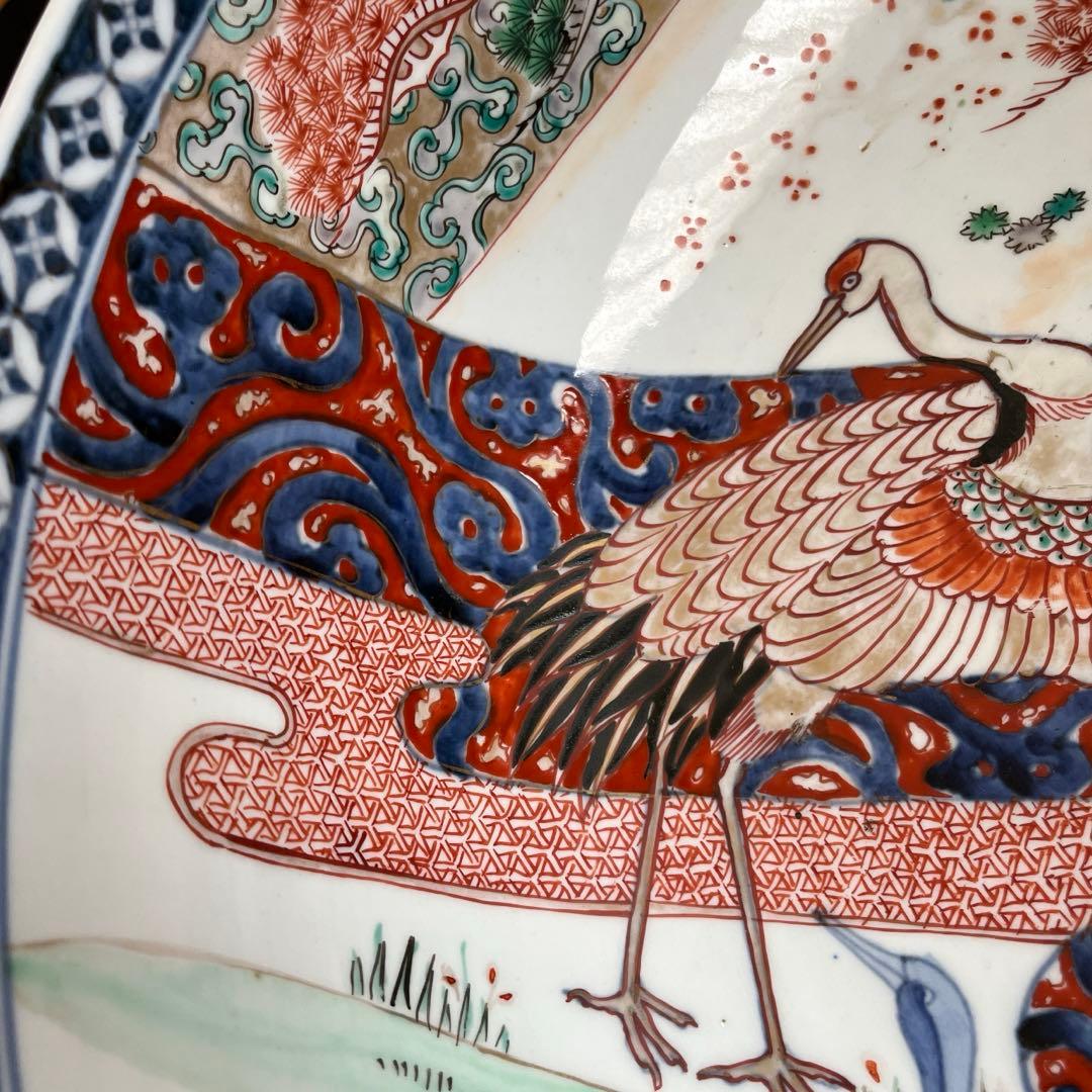 江戸時代　有田焼　古伊万里　錦手　金彩赤絵　『特大』 ‼️大鉢　直径37cm