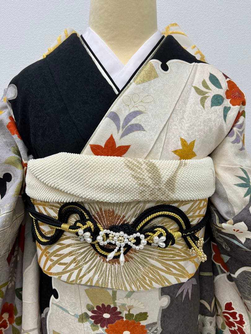 振り袖　フルセット　長襦袢付　成人式　金彩加工　刺繍入り　くすみカラー　693