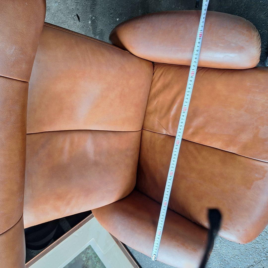 NITORI　ひとりがけソファー　リクライニング　オットマン　本革