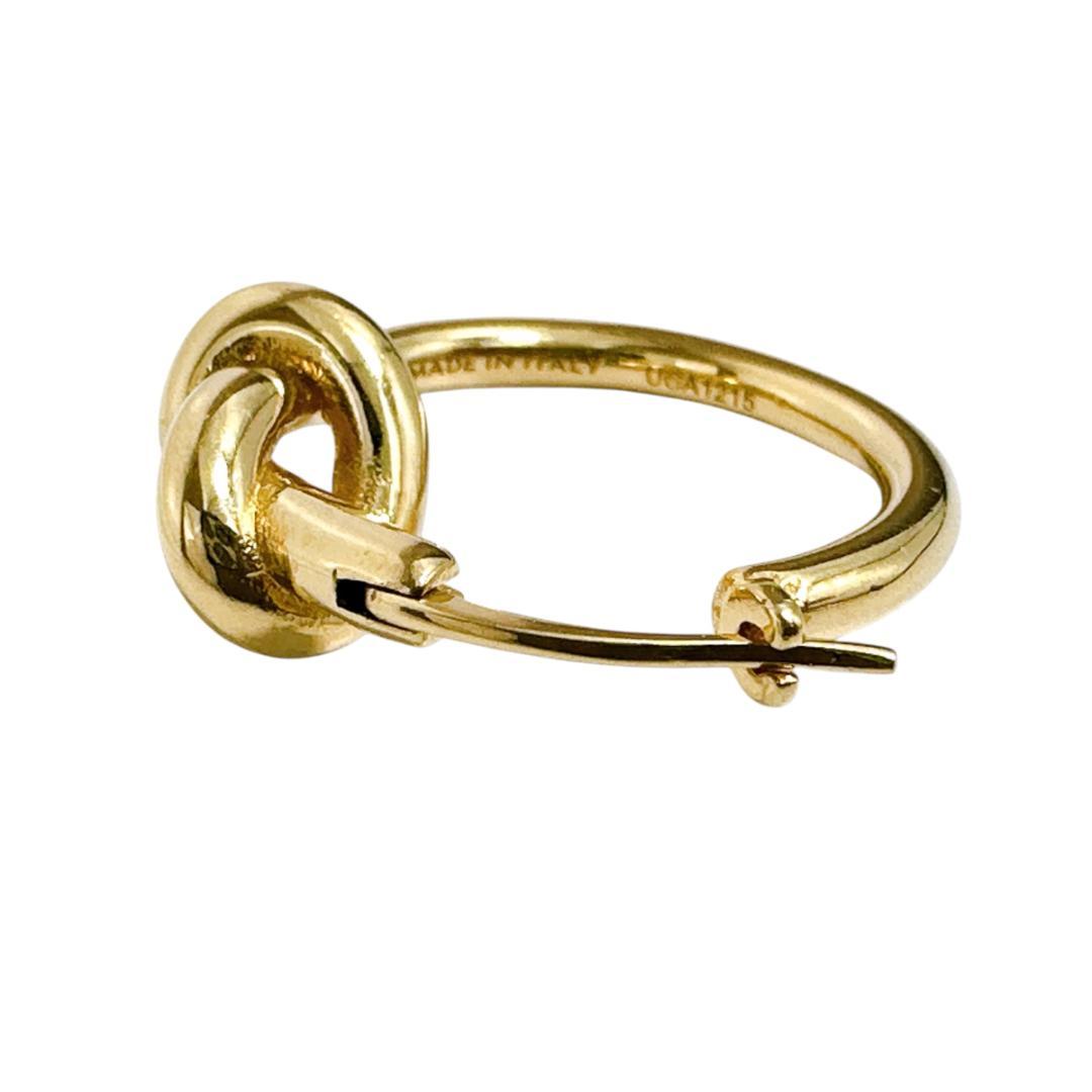 セリーヌ 片耳 ノット スモールフープ ピアス ゴールドフィニッシュ GOLD