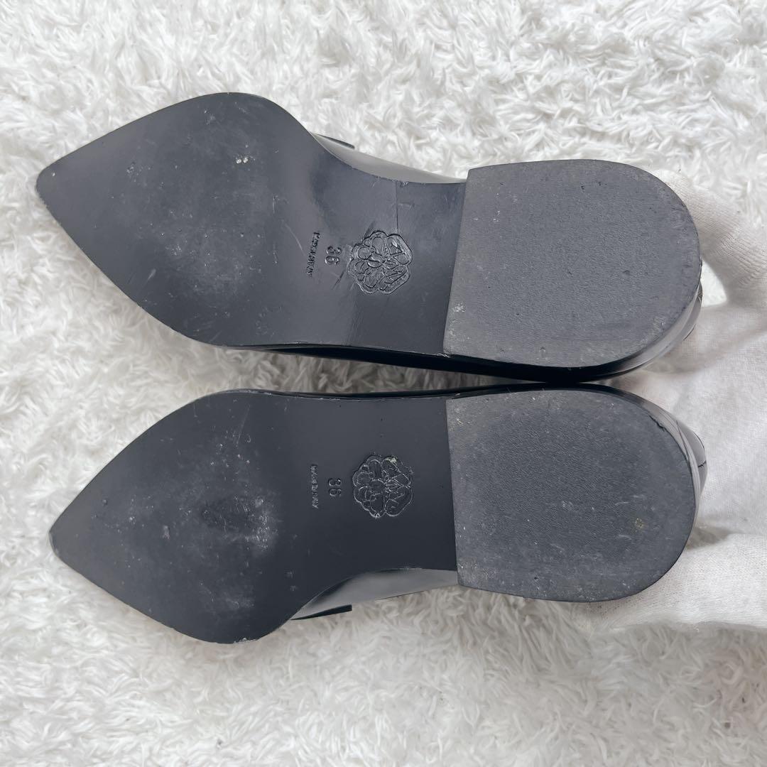 美品 アレキサンダーマックイーン スタッズ 革靴 ローファー ポインテッドトゥ