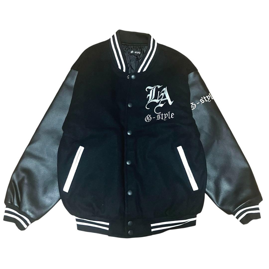 【美品】G-style スタジャン ロス　LA バック　デカロゴ 刺繍　チカーノ