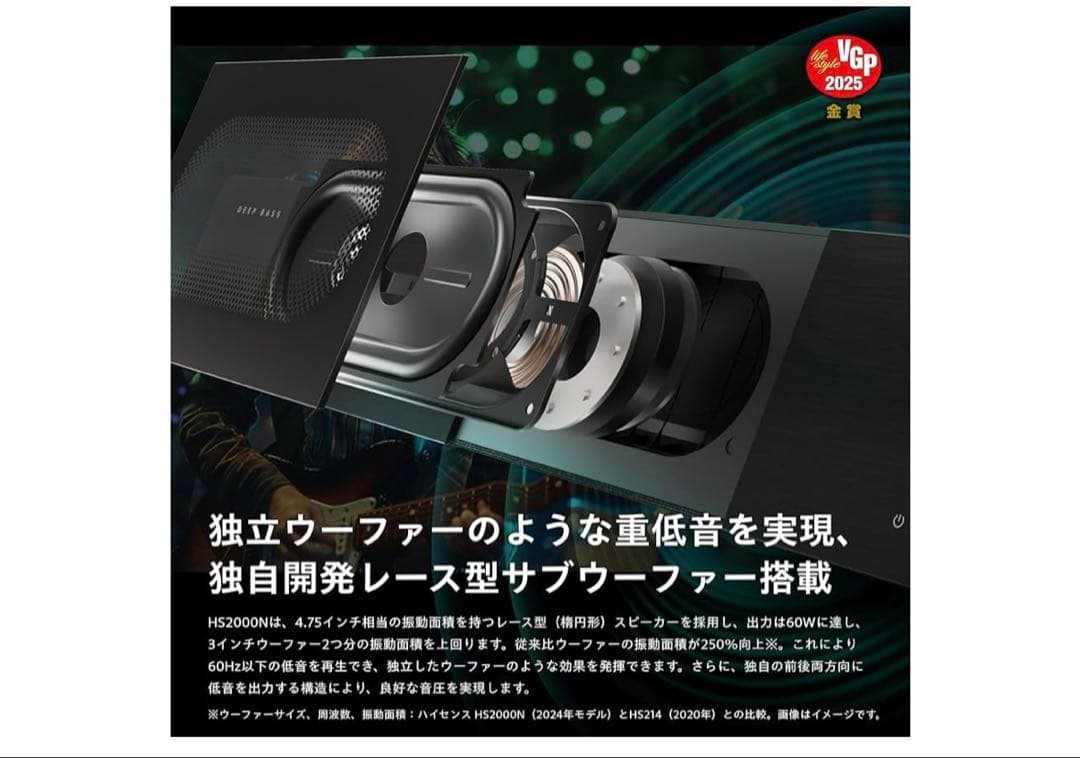 Hisense 2.1ch シアターサウンドシステム HS2000N ハイセンス