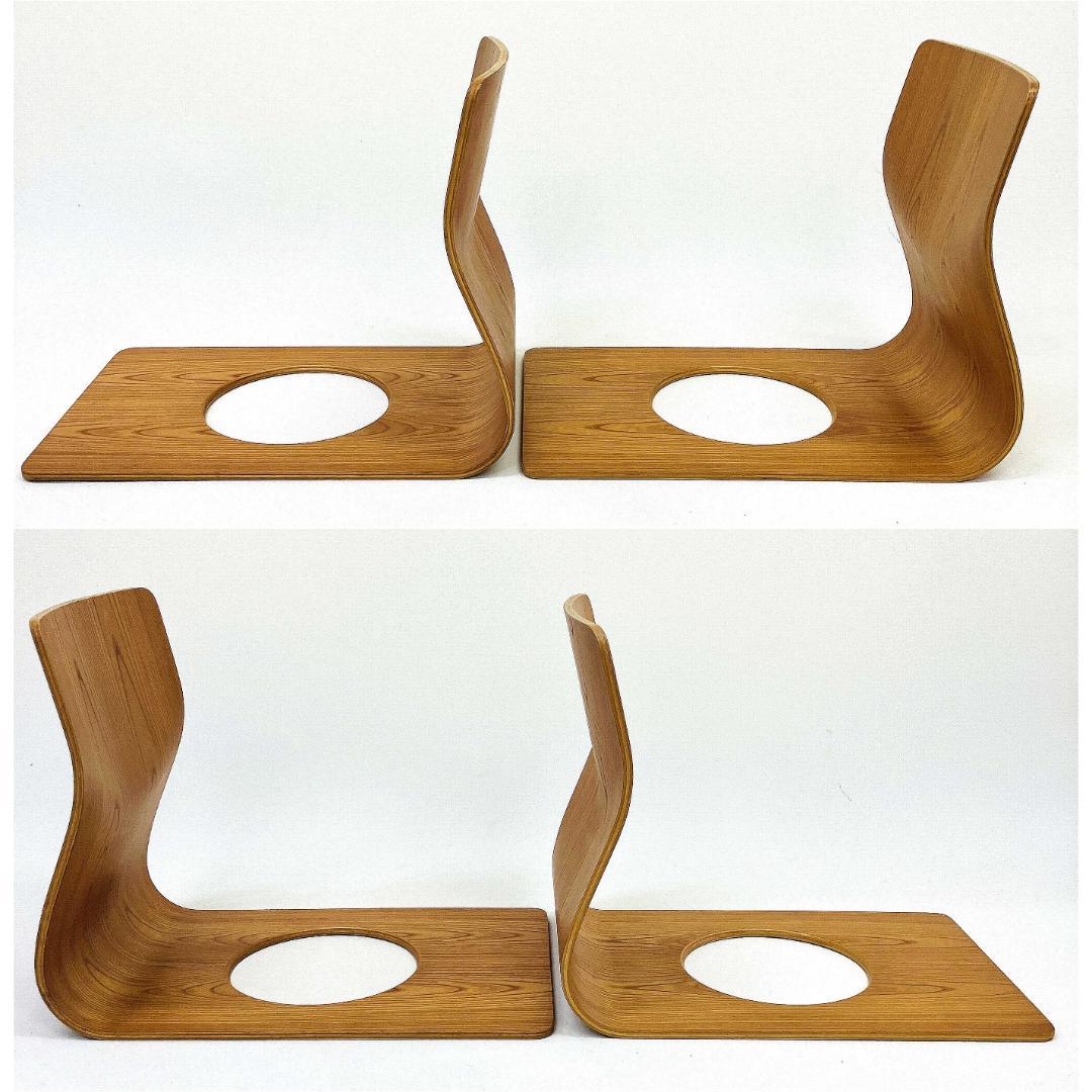 Tendo 天童木工 座椅子 2脚セット 藤森健次 曲げ木 ケヤキ板目 曲木⑬