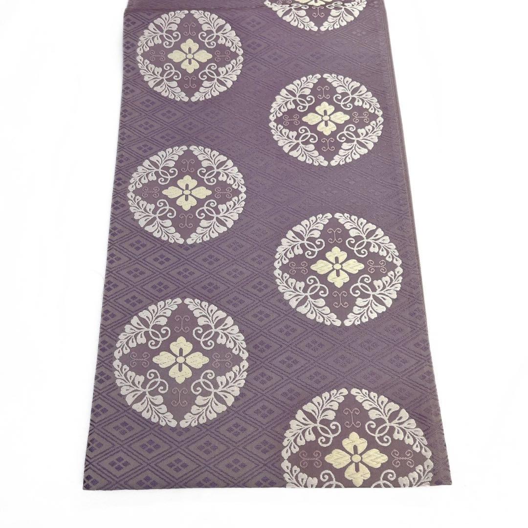 ブランド帯　袋帯　幸菱地八藤丸文　雲上草木染錦　華紋　着物　084a d