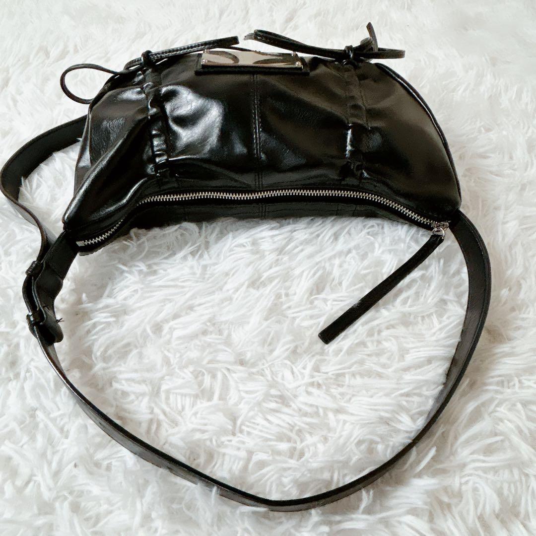 matin kim リボン バッグ ワンショルダー ハーフムーン black