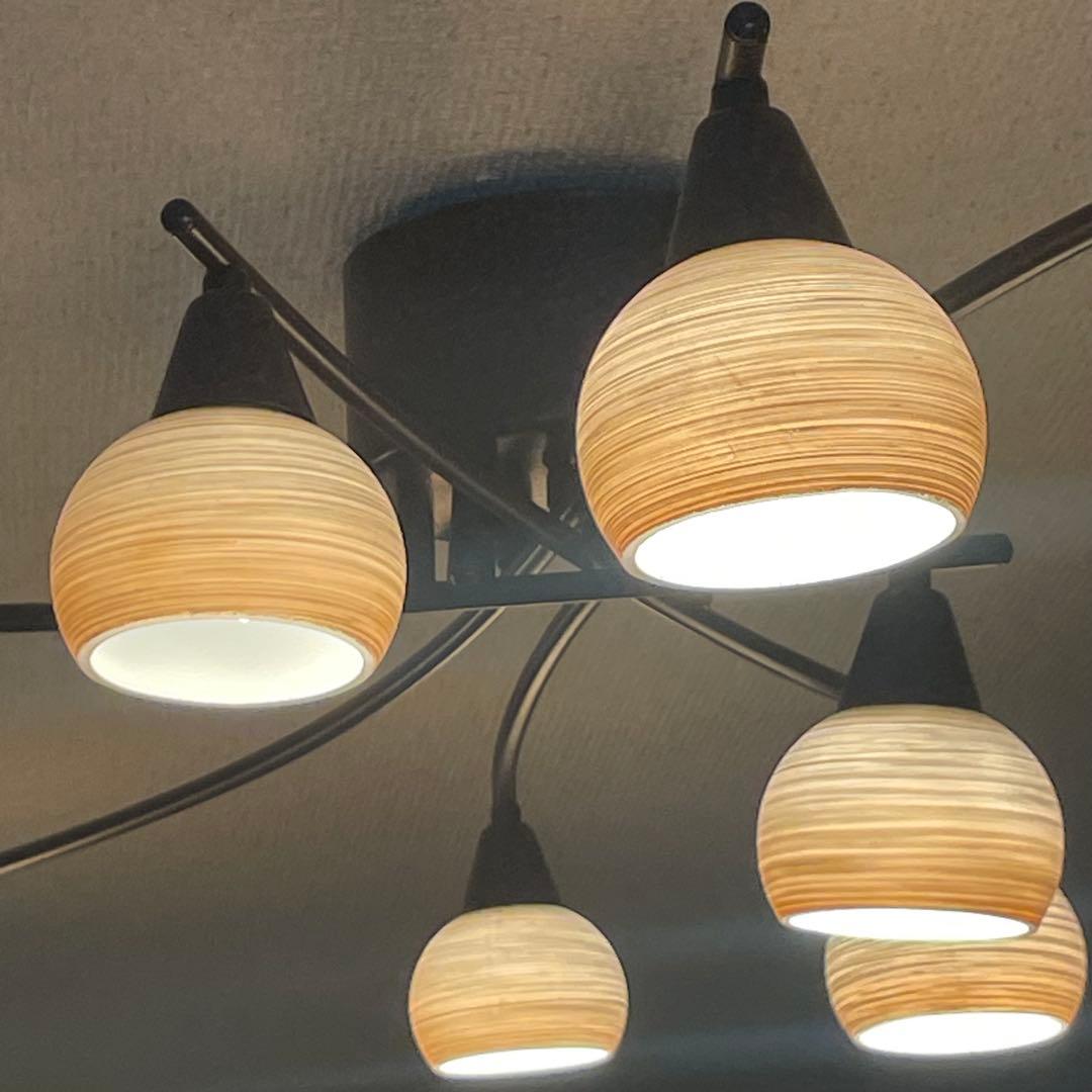 【希少品】北欧　シャンデリア　リビング照明 8畳用 ガラス エグロ 8灯