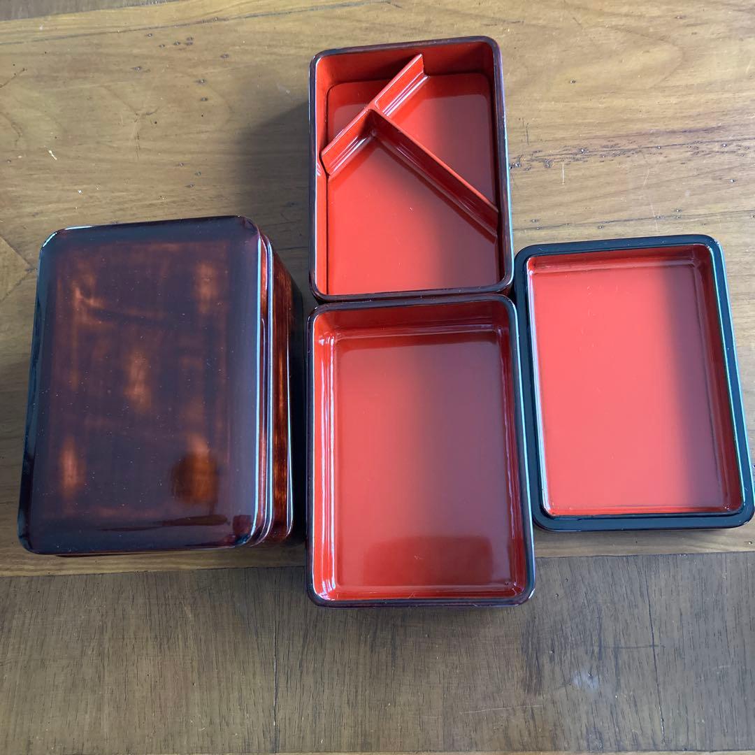 かわいこちゃん専用輪島塗り茶色の2段重ね弁当箱　２個セット