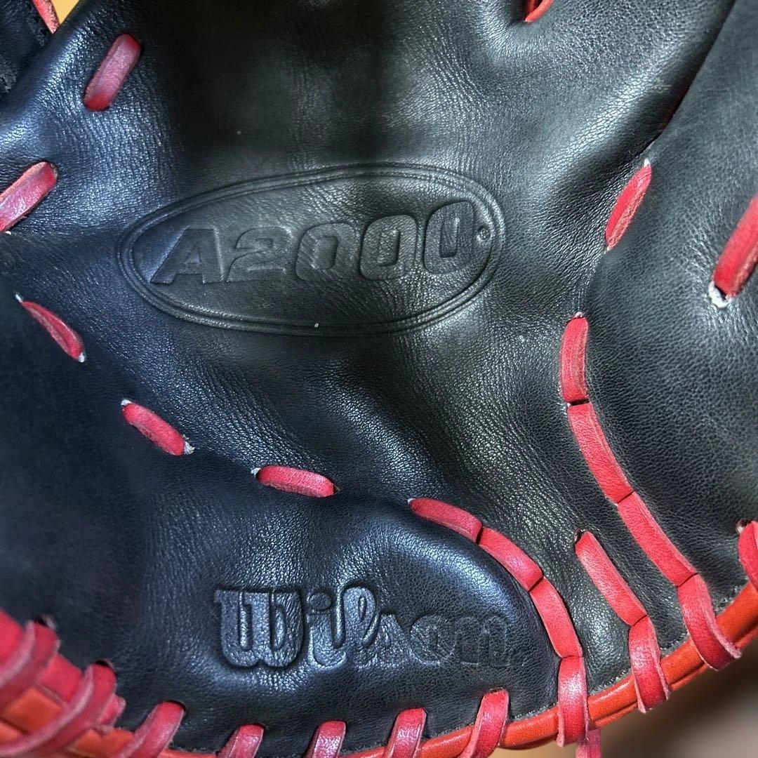 Wilson A2000 軟式グローブ 黒/赤