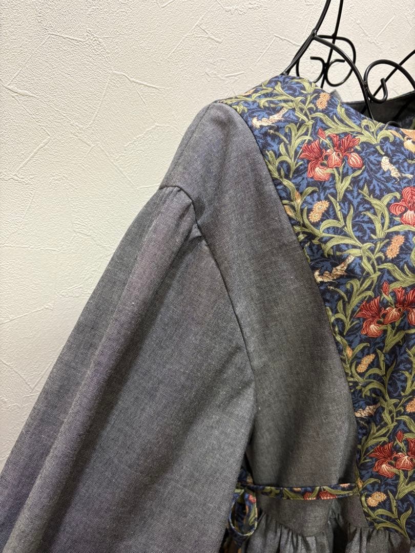 割烹着 おしゃれ ハンドメイド【ウィリアム モリス アイリス】