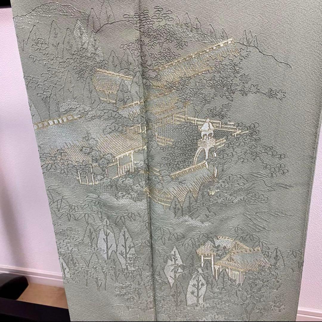 YU-041 総手刺繍 訪問着付下げ 汕頭刺繍 御所解 松竹梅 一つ紋 逸品