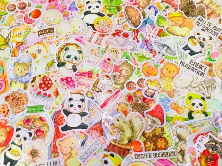 可愛いい❤️❤️フレークシール( ⸝⸝•ᴗ•⸝⸝ )くまパンのきのこ狩り☆☆