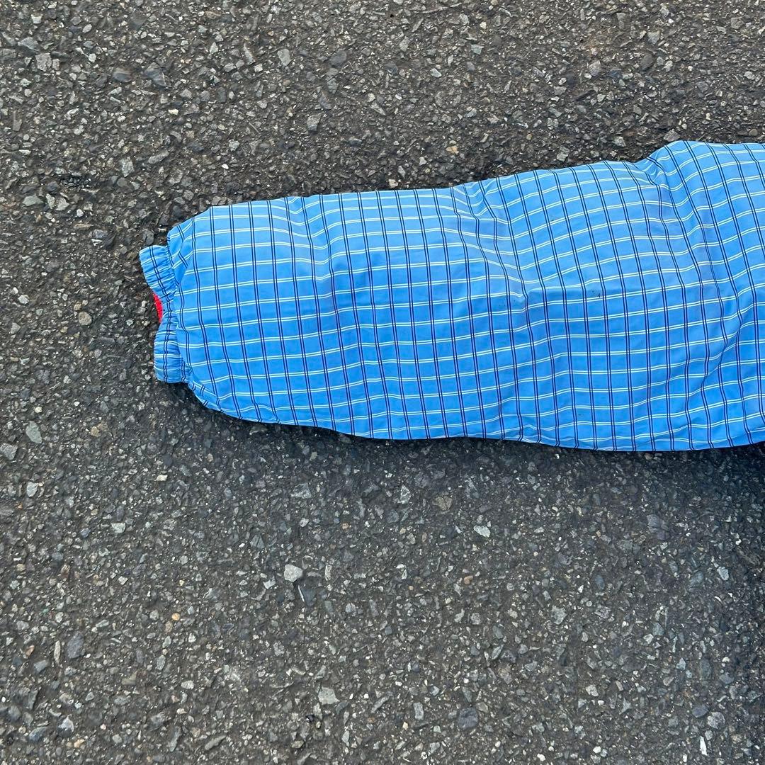 00s Nike ダウンジャケット リバーシブル ロゴ刺繍 チェック 水色