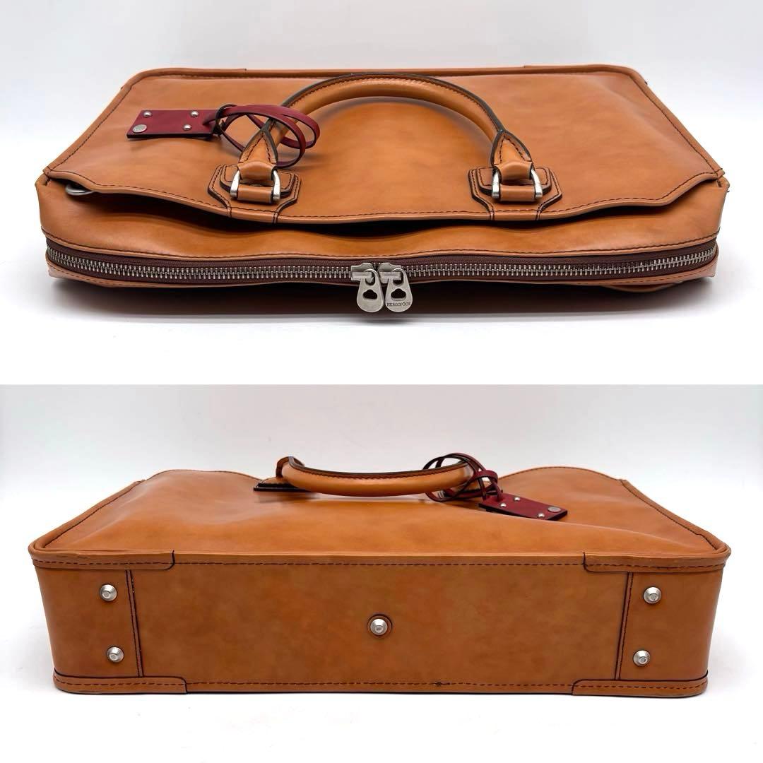 ✨美品✨エルゴポック　ビジネスバッグ　A4可　2way　オールレザー　キャメル