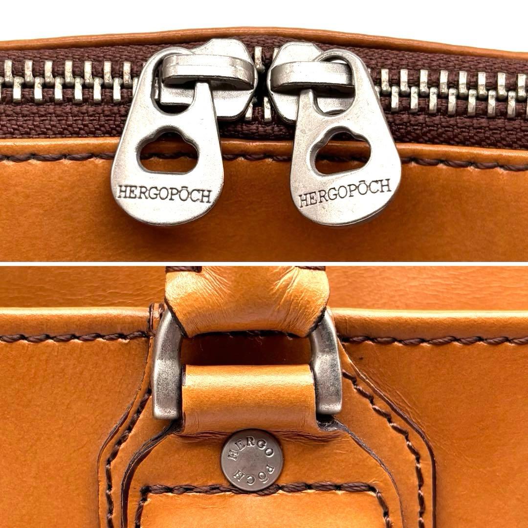 ✨美品✨エルゴポック　ビジネスバッグ　A4可　2way　オールレザー　キャメル