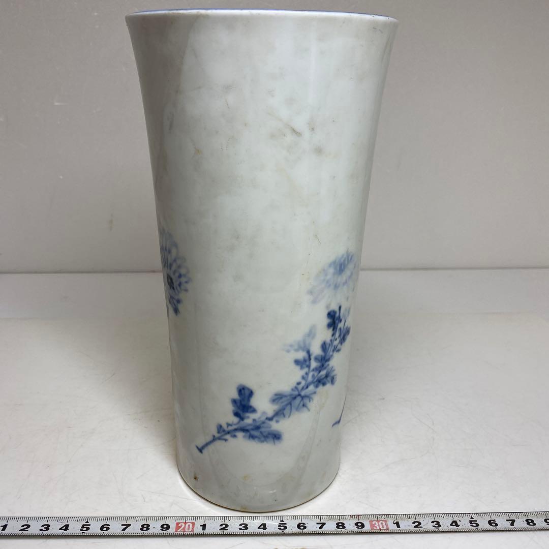 加藤幸兵衛 染付 花瓶 共箱 高さ約24.5cm 東T8-0207①