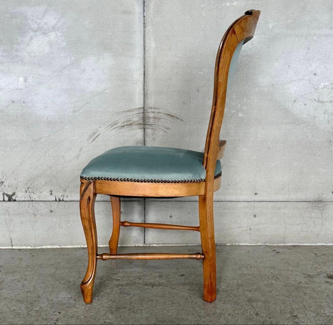 ✦90s✦ロココ調 イタリア製ダイニングチェア アンティーク　ベロア ベルベット