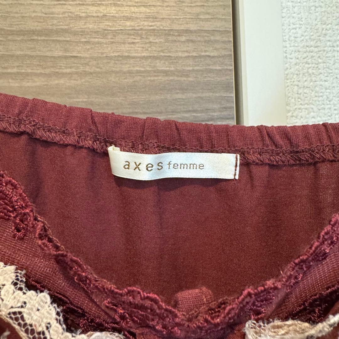 【希少】00s 美品 axes femme ビッグ リボン キャミソール 赤 M