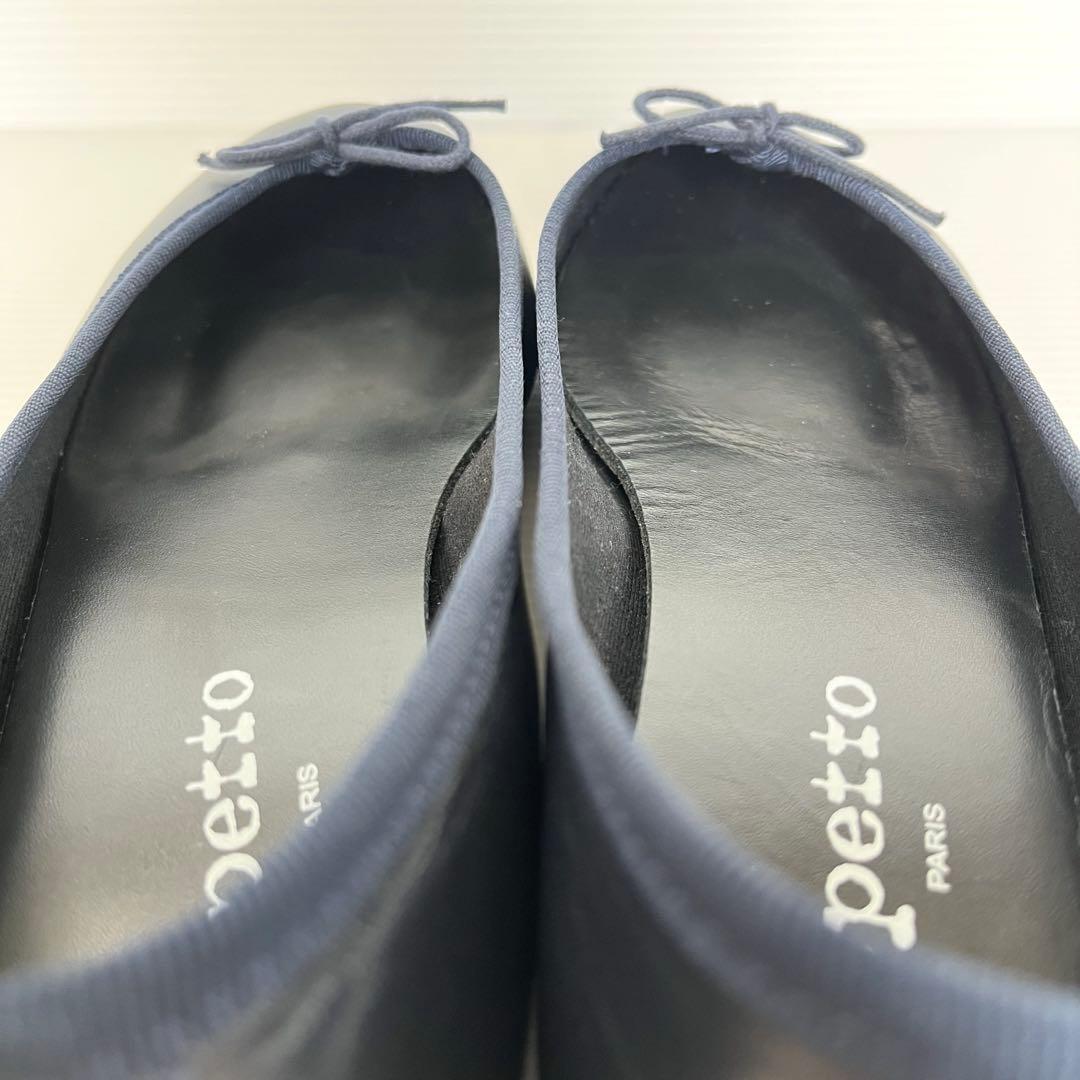 美品⭐️ Repetto レペット カミーユ ラバーソール 24cm 濃紺 レザー