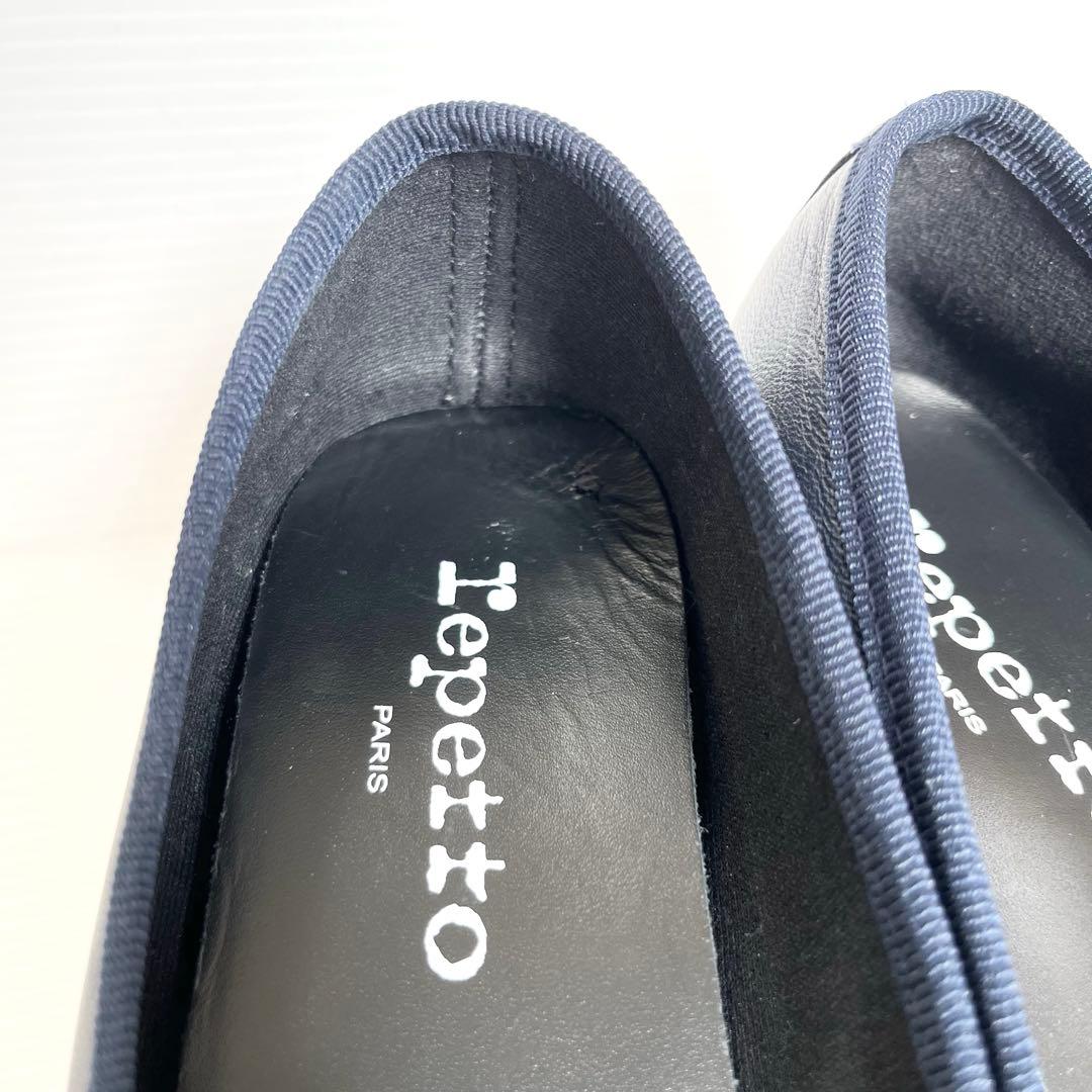 美品⭐️ Repetto レペット カミーユ ラバーソール 24cm 濃紺 レザー