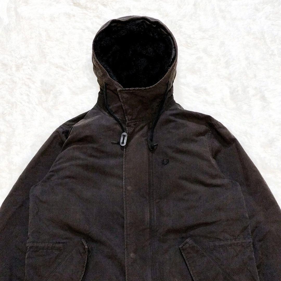 フレッドペリー ユニオンジャック ボアライナー 刺繍ロゴ モッズコート XL