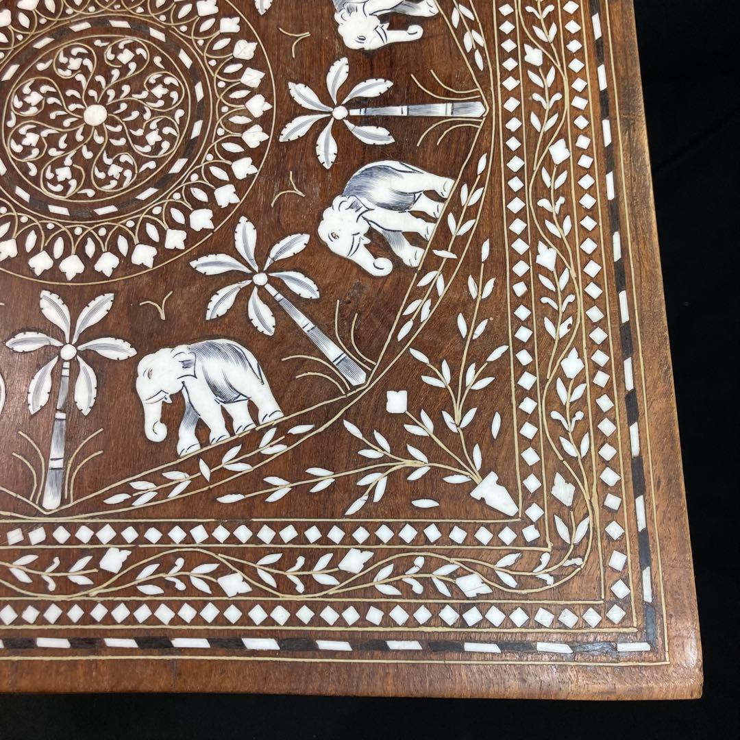 象嵌細工 アジアン家具 ローテブル インド家具 象モチーフ