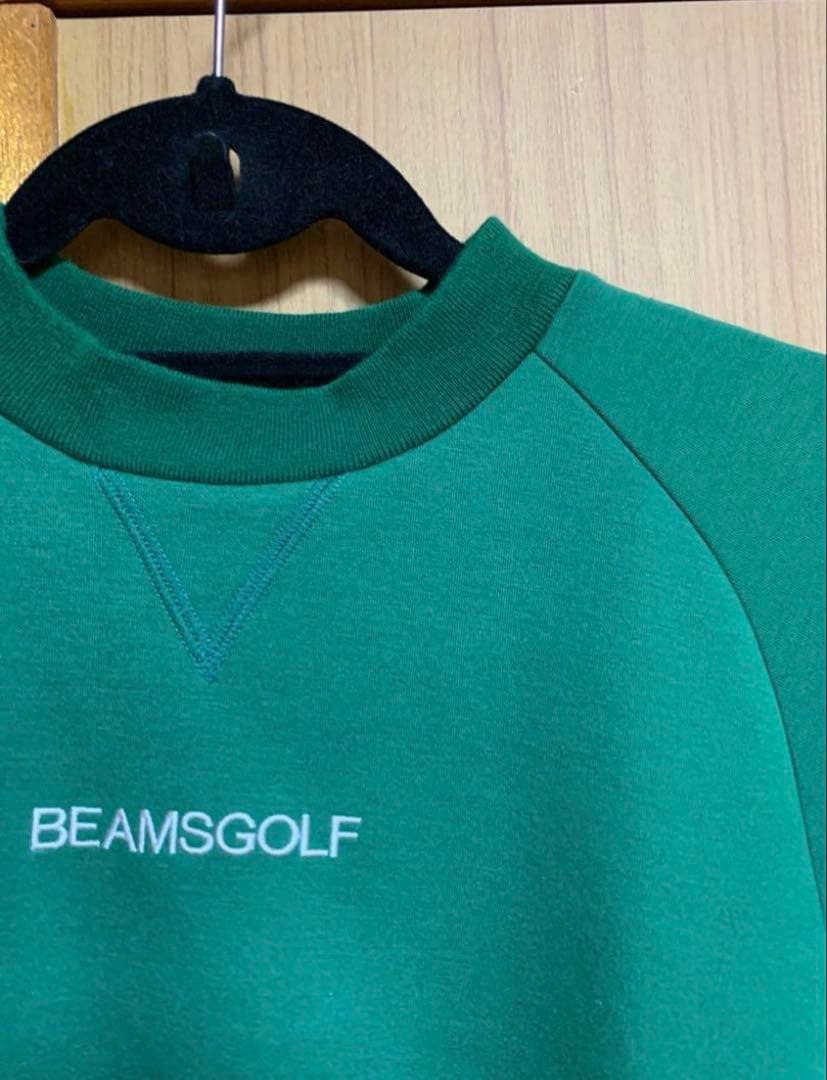 BEAMS GOLF グリーン モックネックワンピース 半袖