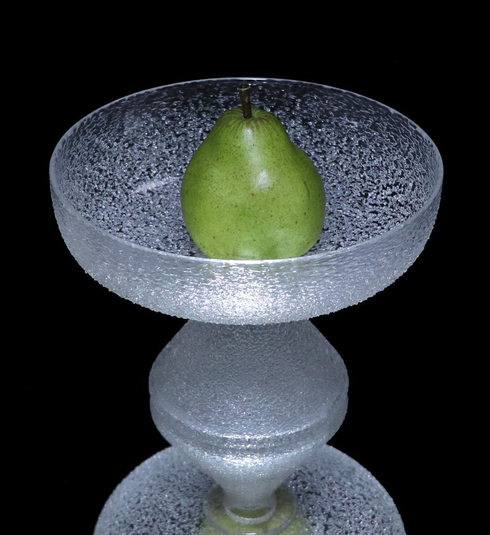 オールド・バカラ 明治大正期 春海商店特注品 大型 氷硝子高台皿 美術器 うつわ