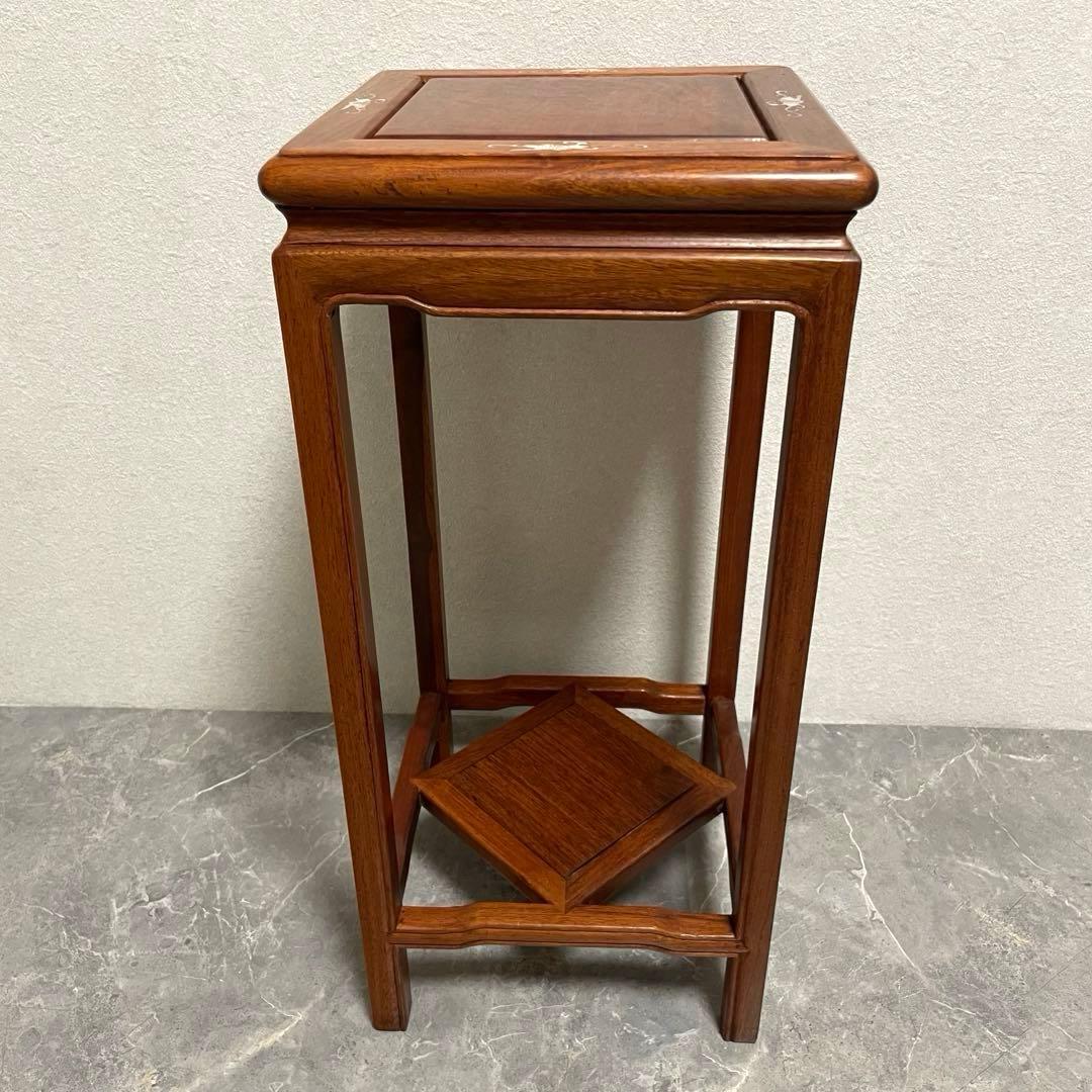 螺鈿細工 唐木　木工象嵌 花台　盆栽台