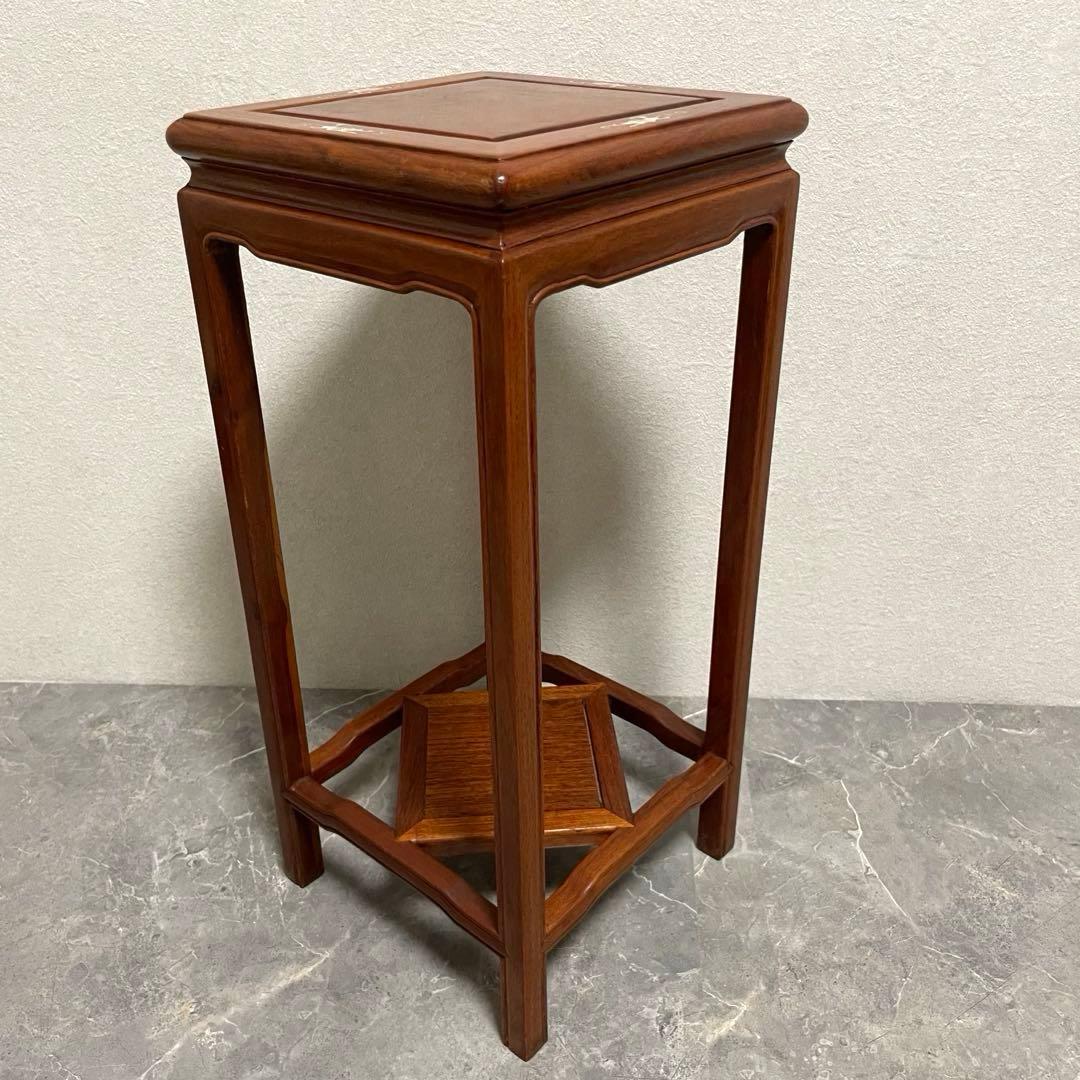 螺鈿細工 唐木　木工象嵌 花台　盆栽台