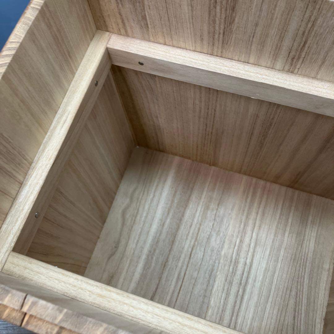 A-4 昭和レトロ 木製 収納ボックス アンティーク 蓋付き ウッドケース