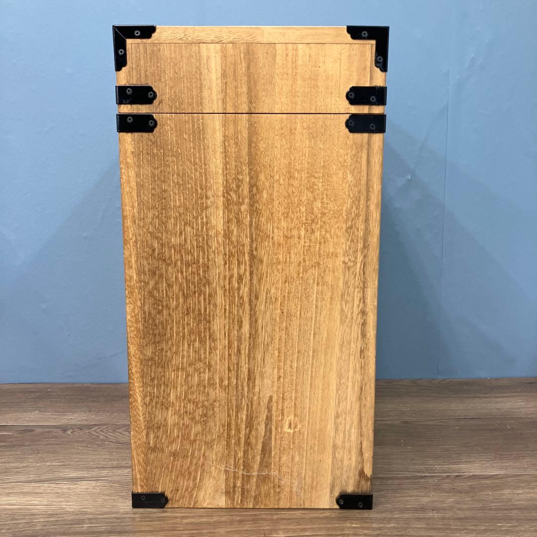 A-4 昭和レトロ 木製 収納ボックス アンティーク 蓋付き ウッドケース