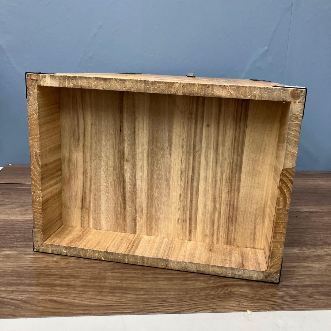 A-4 昭和レトロ 木製 収納ボックス アンティーク 蓋付き ウッドケース