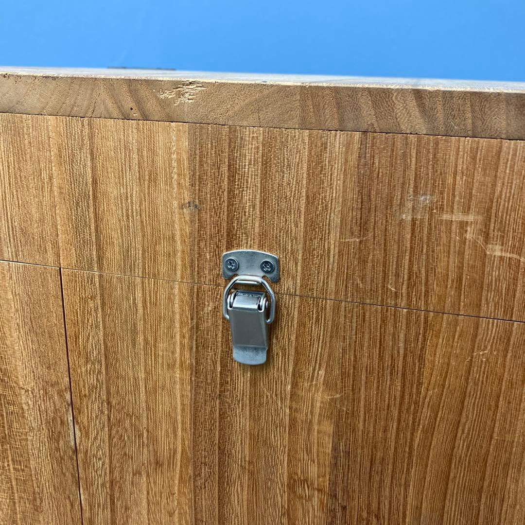 A-4 昭和レトロ 木製 収納ボックス アンティーク 蓋付き ウッドケース