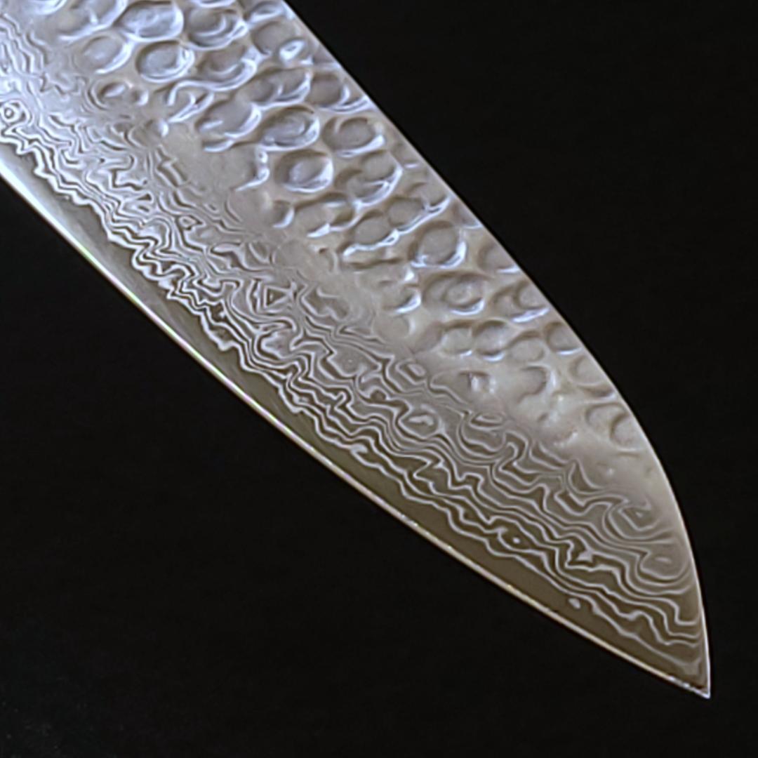 AUS10 ダマスカス 牛刀包丁 240㎜ G9361 焼栗柄 月光作 １点物