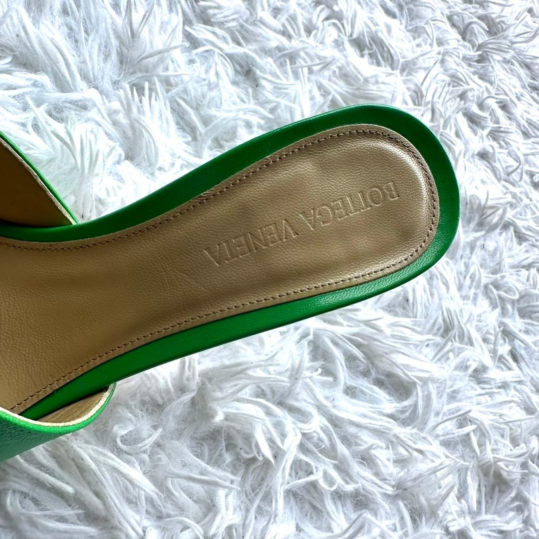 BOTTEGA VENETA サンダル 37 ミュール ラムスキン グリーン