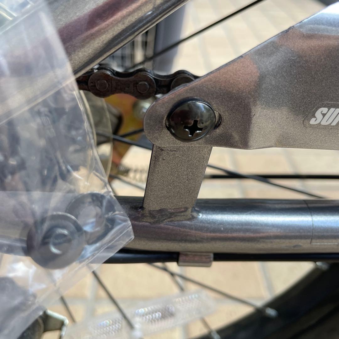 小学生3年生以上　キッズ用自転車 ブラックシルバー 6速ギア付　手渡希望