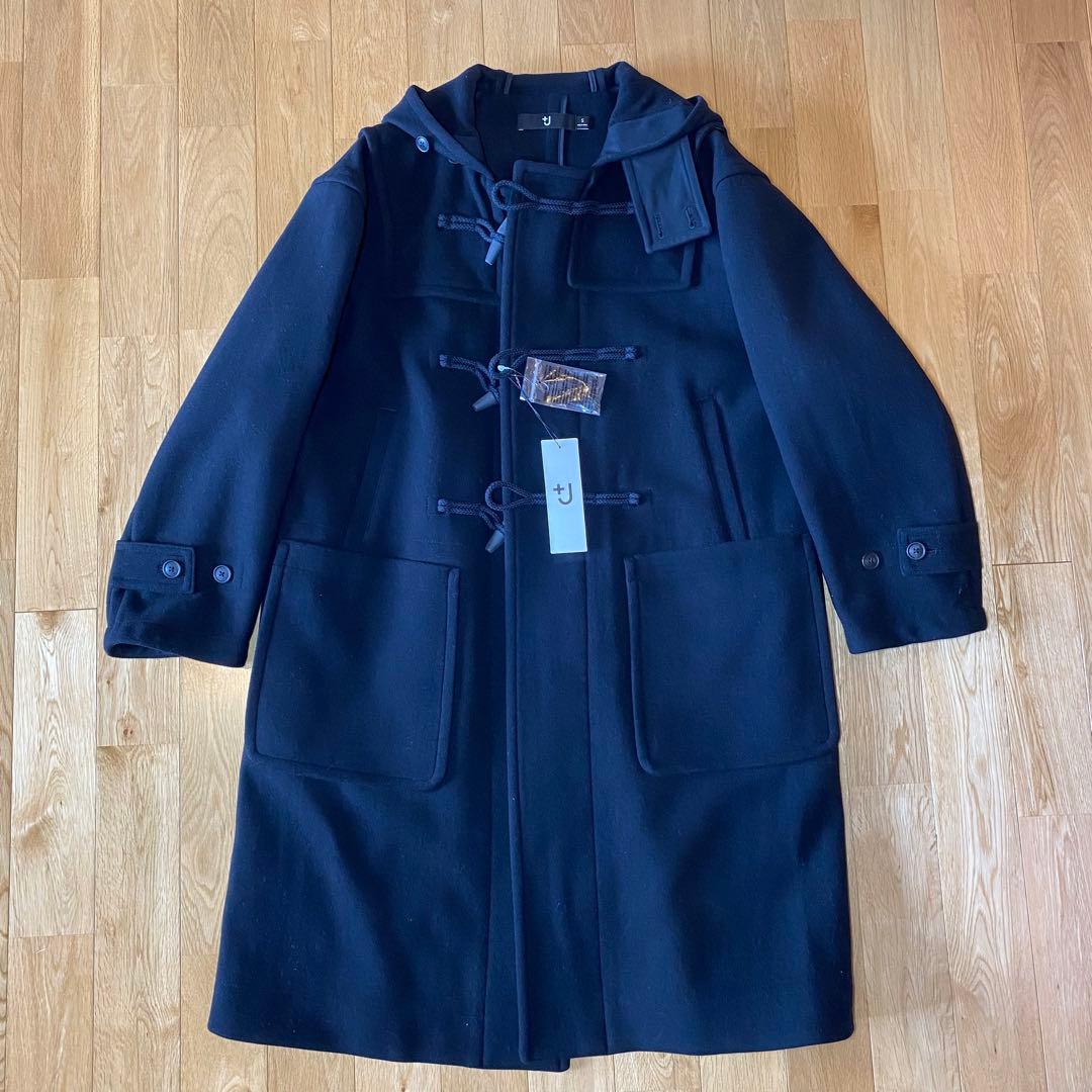 【新品・未着用】＋J ウール　オーバーサイズ　ダッフルコート　ブラック