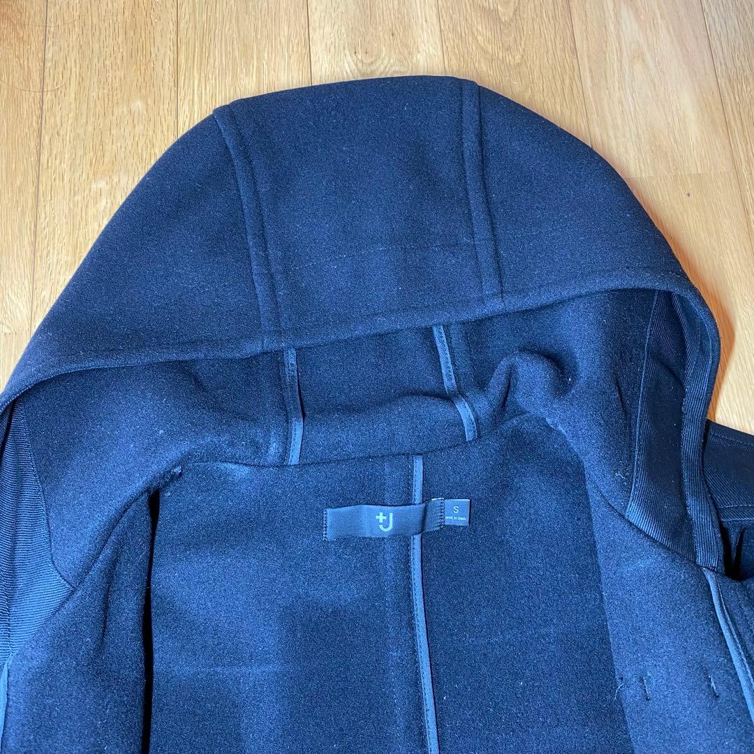 【新品・未着用】＋J ウール　オーバーサイズ　ダッフルコート　ブラック