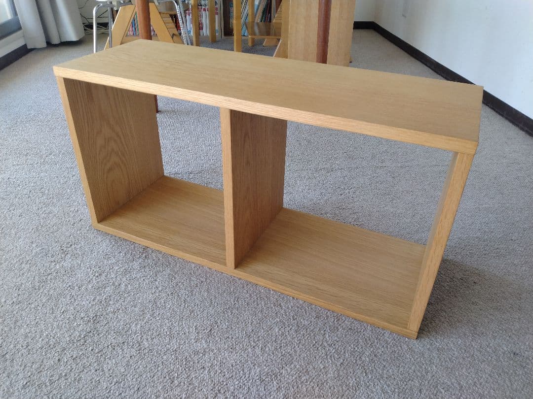 【美品】MUJI無印良品 スタッキングシェルフ2×1段/オーク材オープンラック棚