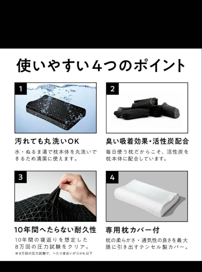 スタンダードモデル ヒツジのいらない枕　至極 黒