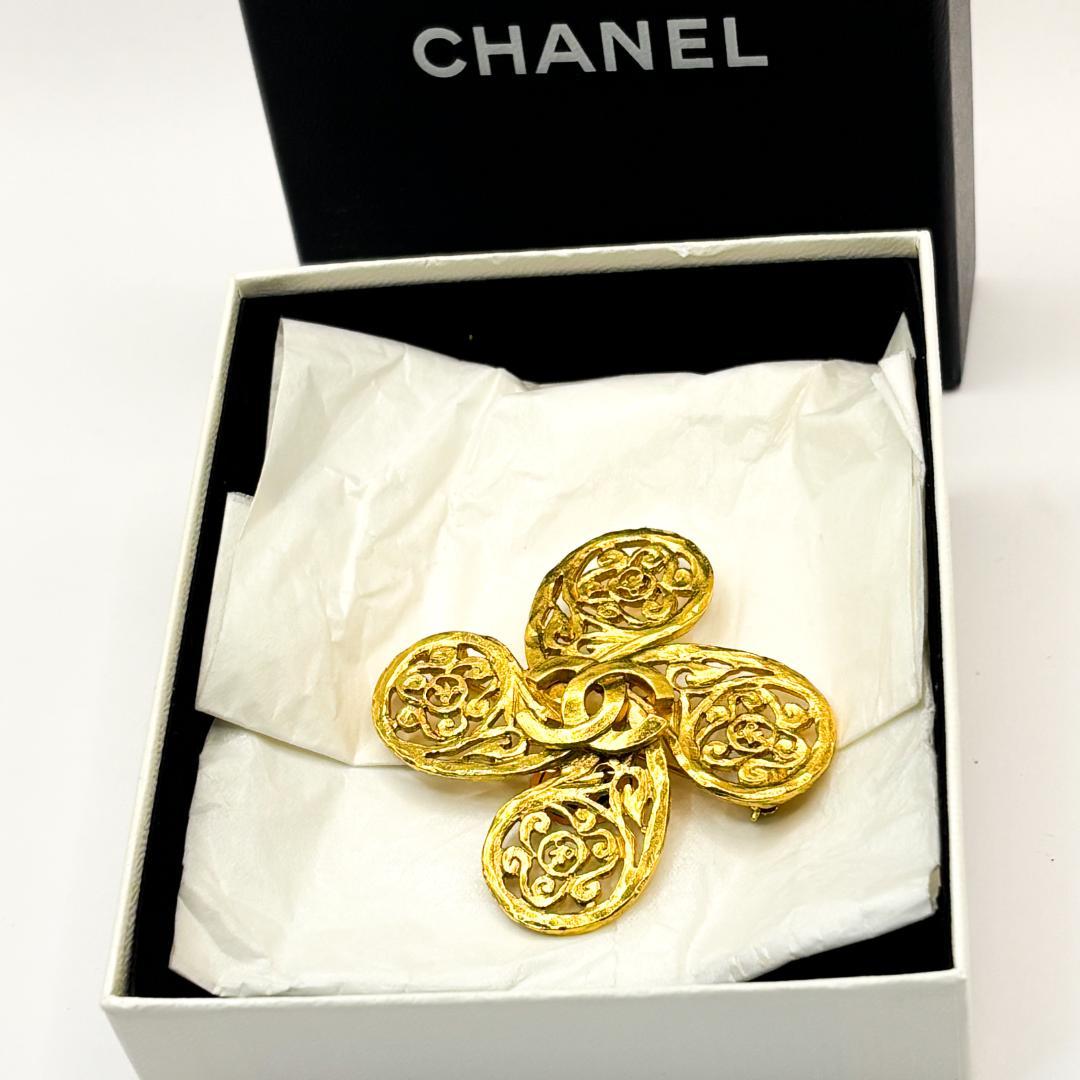 値下品 極美品 シャネル ピンブローチ 95A ゴールド ビンテージ ココマーク
