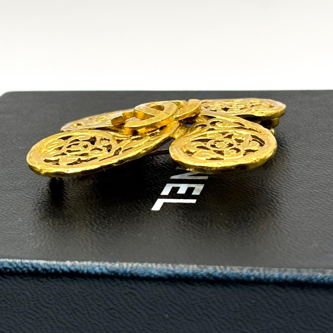 値下品 極美品 シャネル ピンブローチ 95A ゴールド ビンテージ ココマーク