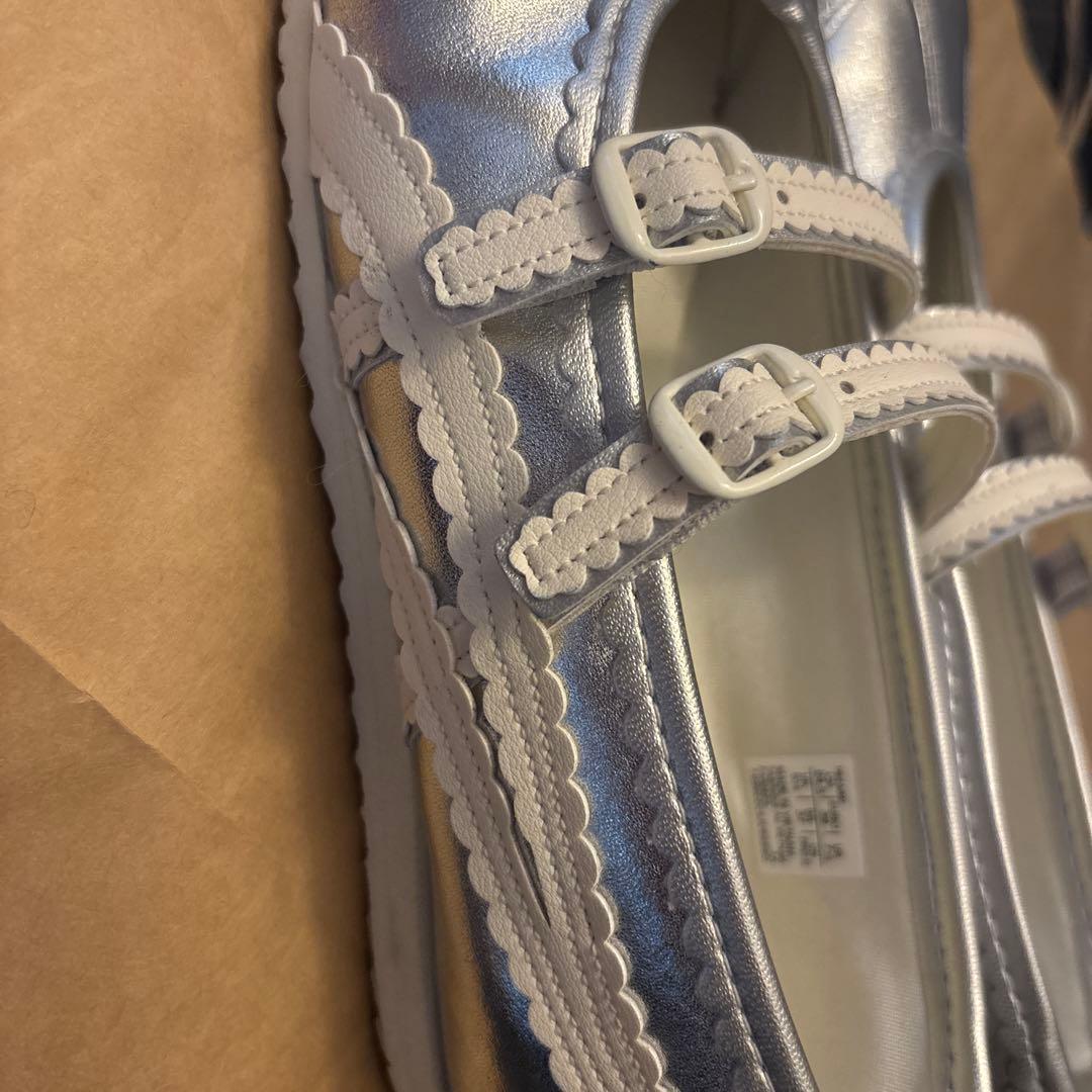 [美品]オニツカタイガー バレエシューズ シルバー 24.5cm