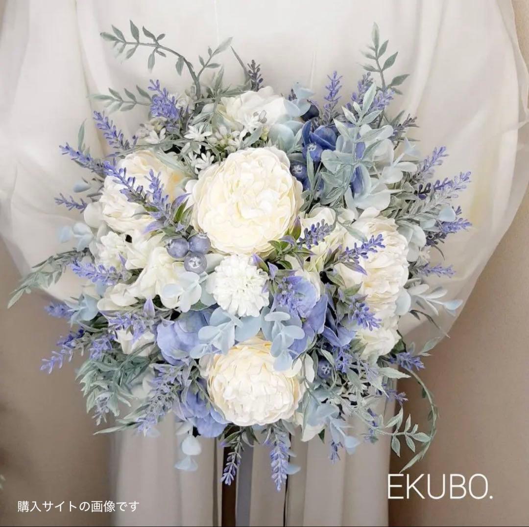 ウェディングブーケ ブートニアセット アーティフィシャルフラワー クラッチブーケ